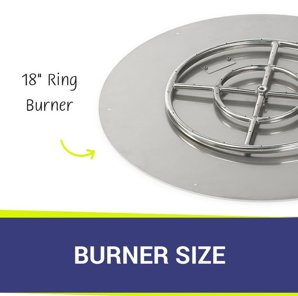 American Fire Products 30" Round Stainless Steel Flat Pan With 18" Fire Ring - SS-RFP-30-ASBL