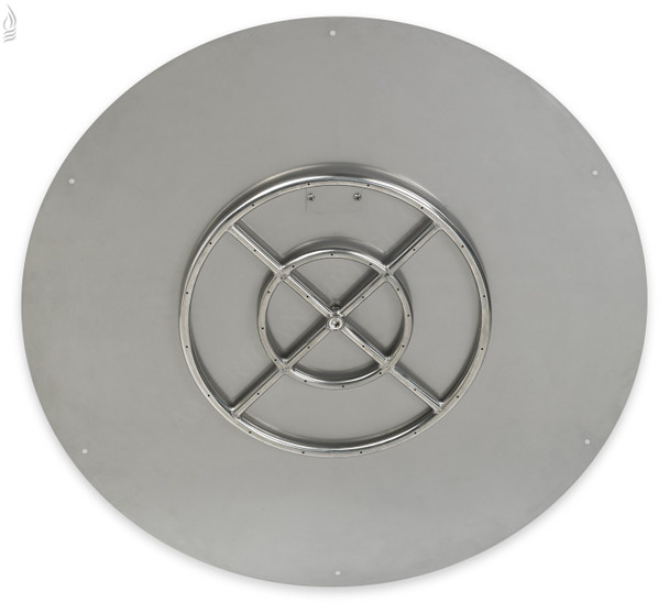 American Fire Products 36" Round Stainless Steel Flat Pan With 18" Fire Ring - SS-RFP-36-ASBL