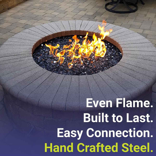 American Fire Products 36" Round Stainless Steel Flat Pan With 18" Fire Ring - SS-RFP-36-ASBL