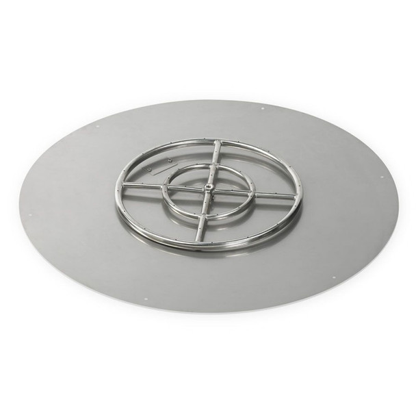 American Fire Products 36" Round Stainless Steel Flat Pan With 18" Fire Ring - SS-RFP-36-ASBL