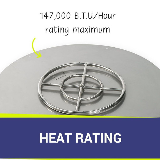 American Fire Products 36" Round Stainless Steel Flat Pan With 18" Fire Ring - SS-RFP-36-ASBL