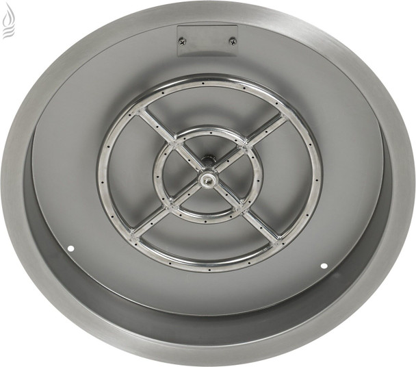 American Fire Products 25" Stainless Steel Round Drop-In Pan With 18" Ring Burner - SS-RSP-25-ASBL