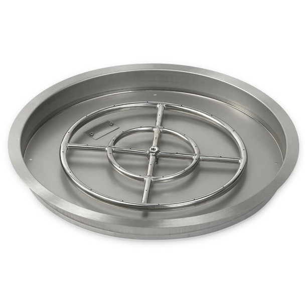 American Fire Products 25" Stainless Steel Round Drop-In Pan With 18" Ring Burner - SS-RSP-25-ASBL