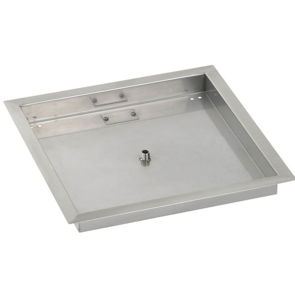 American Fire Products 18" Stainless Steel Square Drop In Pan With 12" Fire Ring - SS-SQP-18-ASBL