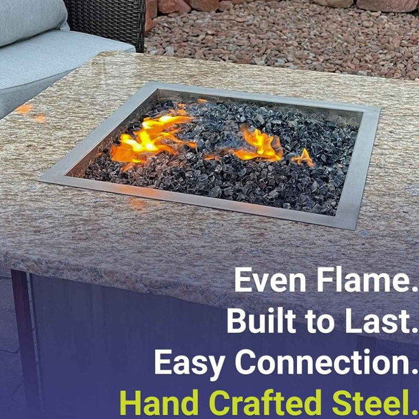 American Fire Products 30" Stainless Steel Square Drop In Pan With 18" Ring - SS-SQP-30-ASBL