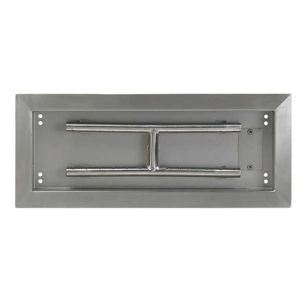 American Fire Products 18" x 6" Stainless Steel Rectangular Drop-In Fire Pit Pan - SS-AFPP-18