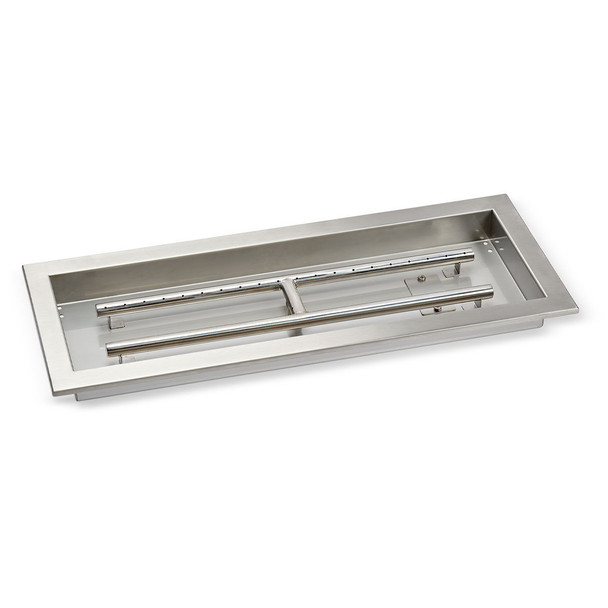 American Fire Products 24" x 8" Stainless Steel Rectangular Drop-In Fire Pit Pan - SS-AFPP-24