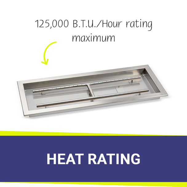 American Fire Products 30" x 10" Stainless Steel Rectangular Drop-In Fire Pit Pan