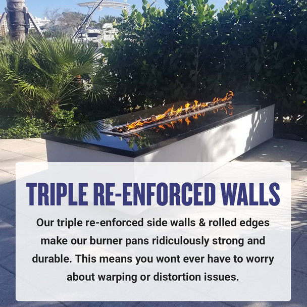 American Fire Products 30" x 6" Oil Rubbed Bronze Linear Drop-In Fire Pit Pan - OB-LCB-30