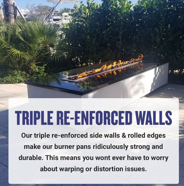 American Fire Products 30" x 6" Oil Rubbed Bronze Linear Drop-In Fire Pit Pan - OB-LCB-30