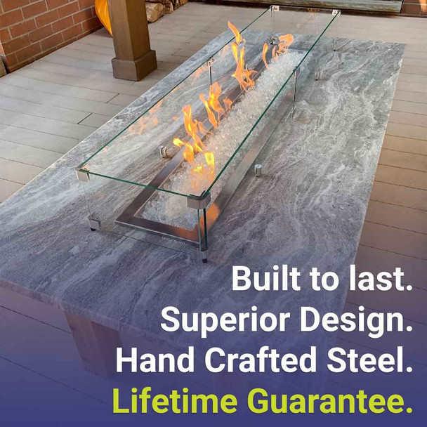 American Fire Products 30" x 6" Stainless Steel Linear Drop-In Pan - 30" x 6" Stainless Steel Linear Drop-In Pan