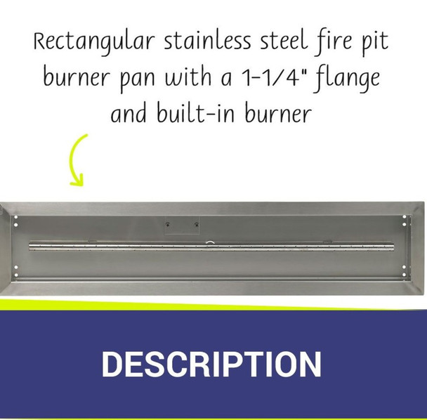 American Fire Products 36" x 6" Stainless Steel Linear Drop-In Pan - SS-LCB-36