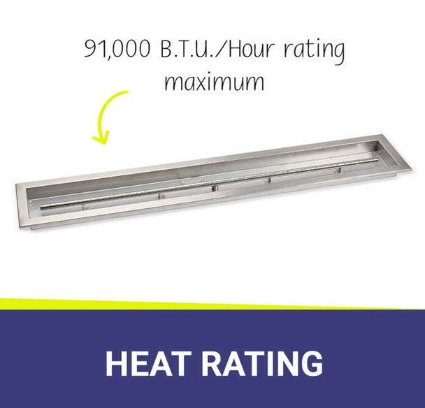 American Fire Products 48" x 6" Stainless Steel Linear Drop-In Pan - SS-LCB-48