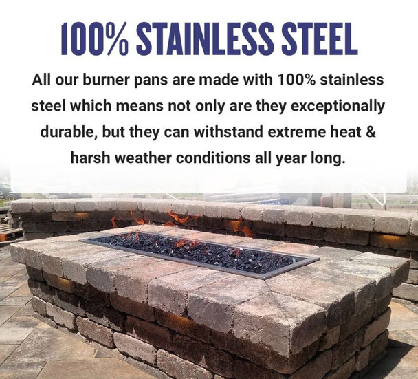 American Fire Products 48" x 6" Stainless Steel Linear Drop-In Pan - SS-LCB-48