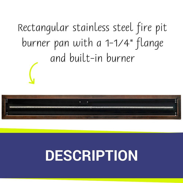 American Fire Products 60" x 6" Oil Rubbed Bronze Linear Drop-In Fire Pit Pan
