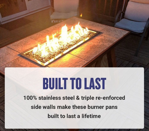 American Fire Products 72" x 6" Oil Rubbed Bronze Linear Drop-In Fire Pit Pan - OB-LCB-72