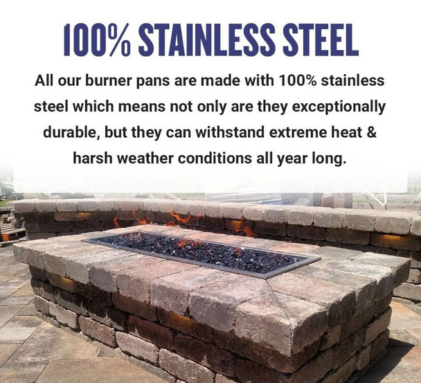 American Fire Products 72" x 6" Stainless Steel Linear Drop-In Pan - SS-LCB-72