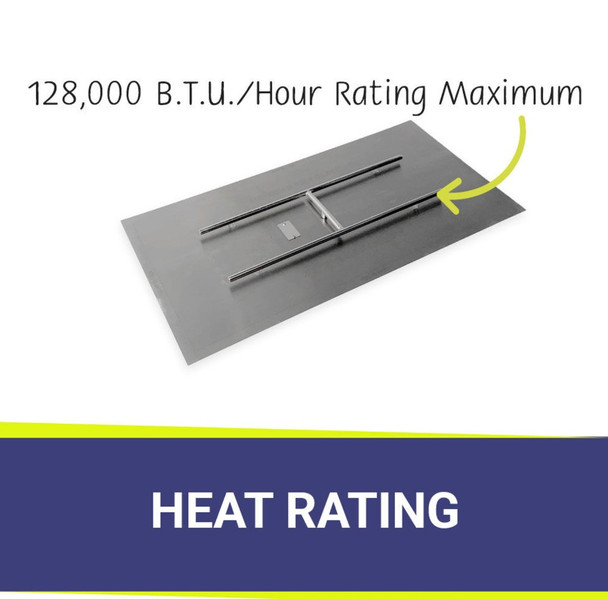 American Fire Products 48" x 24" Rectangular Stainless Steel Flat Pan - SS-RTFP-48