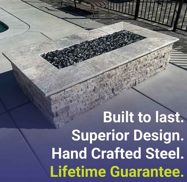 American Fire Products 48" x 24" Rectangular Stainless Steel Flat Pan - SS-RTFP-48