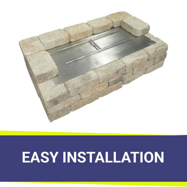 American Fire Products 60" x 24" Rectangular Stainless Steel Flat Pan - SS-RTFP-60