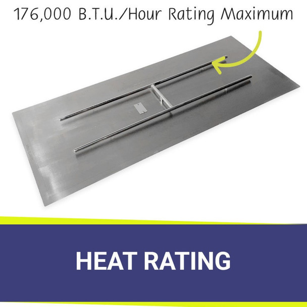 American Fire Products 60" x 24" Rectangular Stainless Steel Flat Pan - SS-RTFP-60