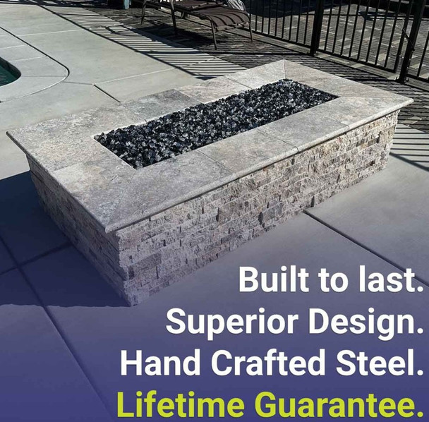 American Fire Products 60" x 24" Rectangular Stainless Steel Flat Pan - SS-RTFP-60