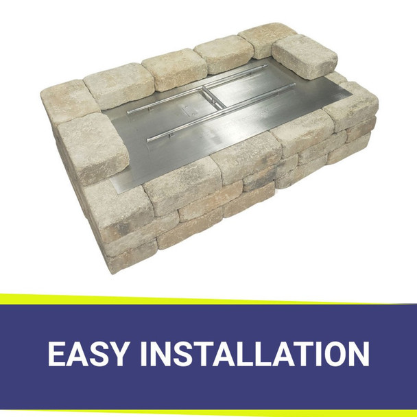 American Fire Products 72" x 24" Rectangular Stainless Steel Flat Pan - SS-RTFP-72