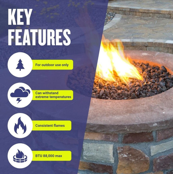 American Fire Products 6" Single-Ring Stainless Steel Burner with a 1/2" Inlet - SS-FR-6