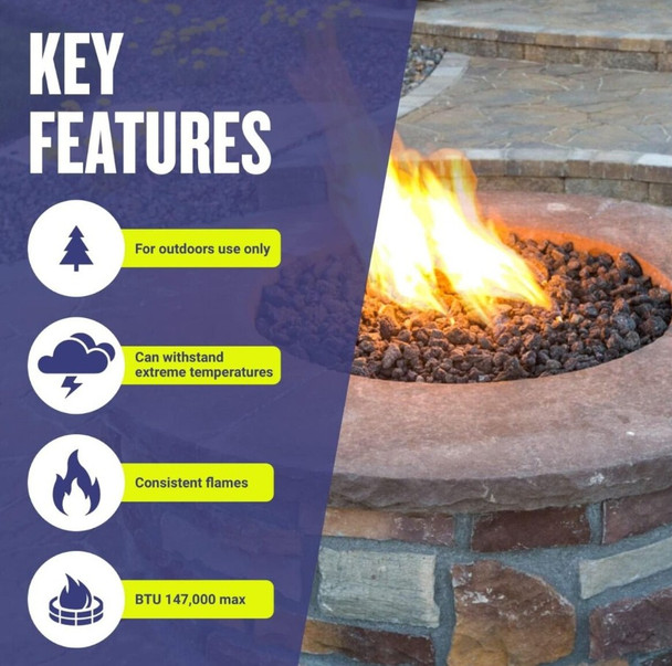 American Fire Products 18" Double-Ring Stainless Steel Burner with a 1/2" Inlet - SS-FR-18