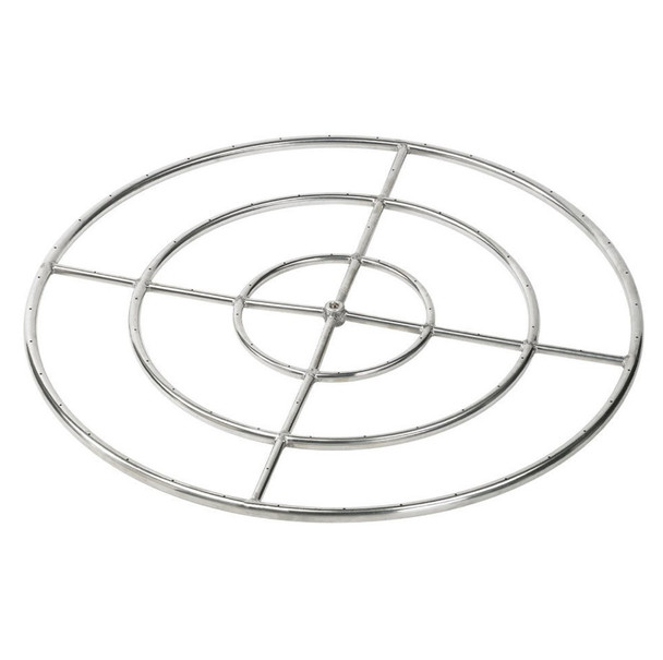 American Fire Products 36" Triple-Ring Stainless Steel Burner with a 3/4" Inlet - SS-FR-36