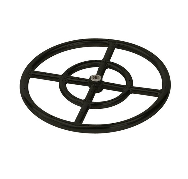 American Fire Products 12” Double-Ring Black Steel Burner with a 1/2“ Inlet - BK-FR-12
