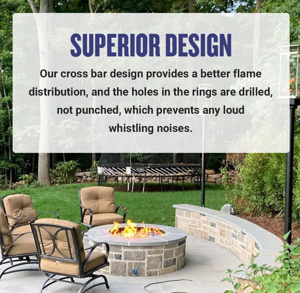 American Fire Products 12” Double-Ring Black Steel Burner with a 1/2“ Inlet - BK-FR-12