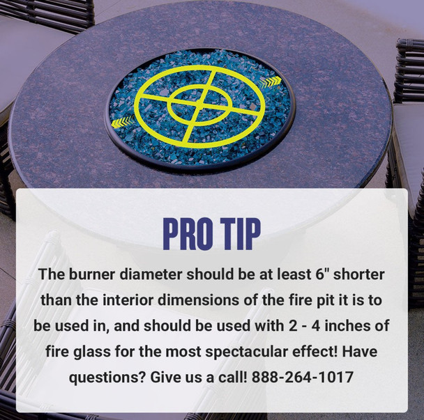 American Fire Products 30” Triple-Ring Black Steel Burner with a 3/4" Inlet - BK-FR-30