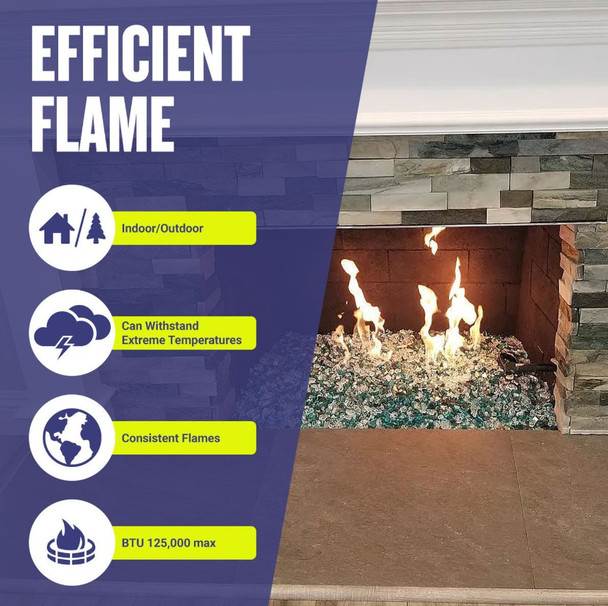 American Fire Products 24" x 6" Stainless Steel H-Style Burner - Natural Gas - SS-H-24