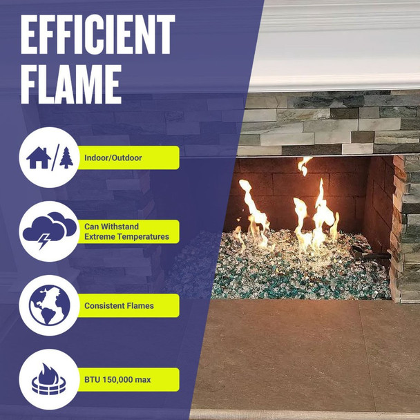 American Fire Products 30" x 6" Stainless Steel H-Style Burner - Natural Gas -SS-H-30