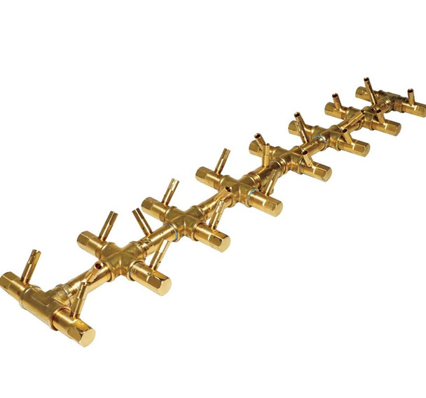 Warming Trends 36 X 11-Inch Linear Natural Gas Fire Pit Burner Kit W/ 30 X 7.25-Inch Tree-Style CROSSFIRE Brass Burner - Match Light Ignition - CFBT230NGALPL3611FK1