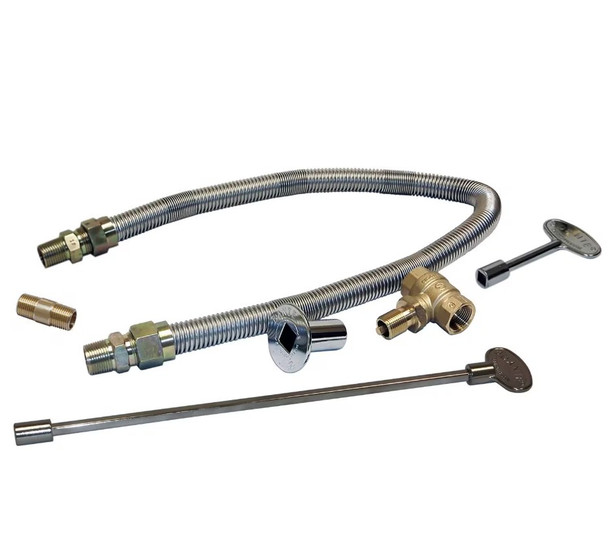 Warming Trends 50 X 10-Inch Linear Propane Fire Pit Burner Kit W/ 42-Inch Linear CROSSFIRE Brass Burner - Match Light Ignition - CFBL210LPALPL5010FK1