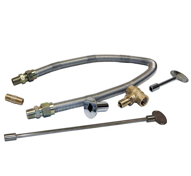 Warming Trends 18-Inch Square Propane Fire Pit Burner Kit W/ 12.5 X 14.5-Inch Octagonal CROSSFIRE Brass Burner - Match Light Ignition - CFBO140LPALPL18SFK1