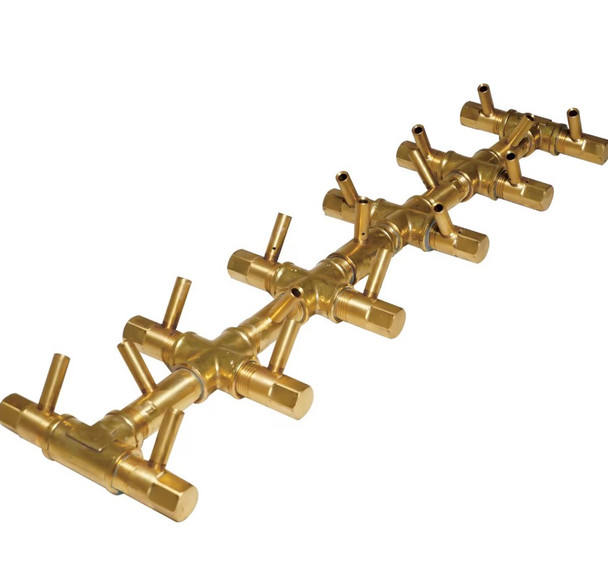 Warming Trends 28 X 11-Inch Linear Propane Fire Pit Burner Kit W/ 22 X 5.25-Inch Tree-Style CROSSFIRE Brass Burner - Match Light Ignition - CFBT170LPALPL2811FK1