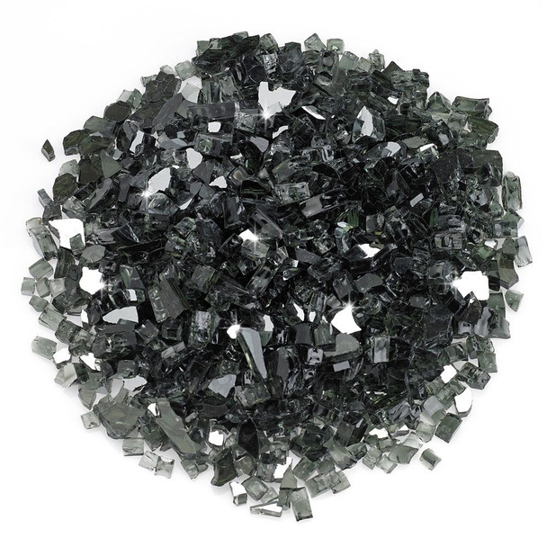 American Fire Glass 1/4" Black Reflective - AFF-BLKRF-10
