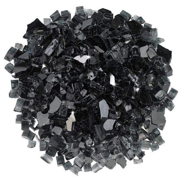 American Fire Glass 1/2" Black Reflective - AFF-BLKRF12-10