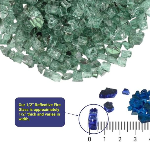 American Fire Glass - 1/2" Evergreen Reflective AFF-EVGRRF12-10
