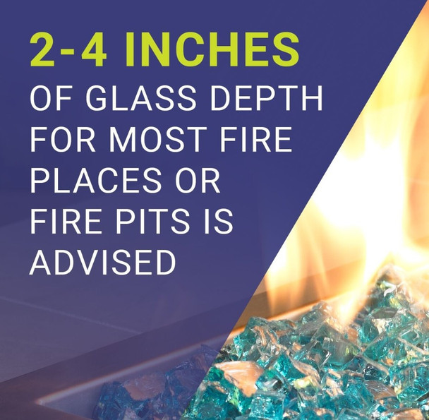 American Fire Glass 1/2" Azuria - AFF-AZBL12-10