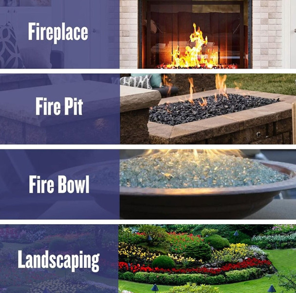 American Fire Glass 1/2" Azuria - AFF-AZBL12-10