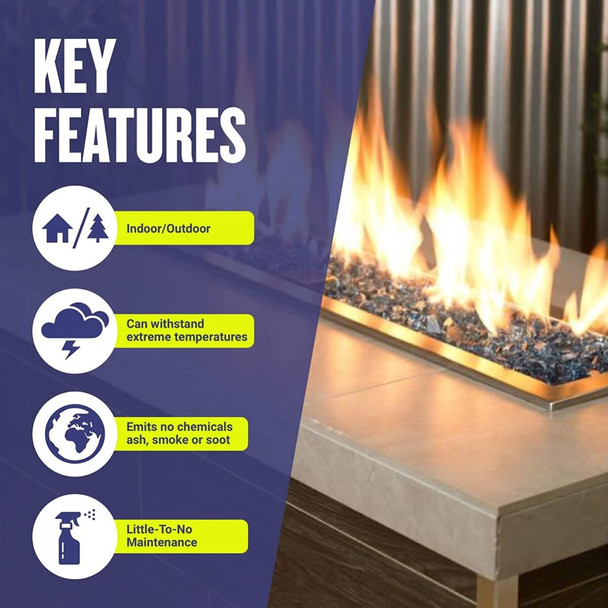 American Fire Glass 1/2" Pacific Blue - AFF-PABL12-10