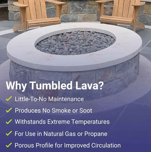 American Fire Products Medium Gray Lava Stone (1" - 2") - LAVAST-M