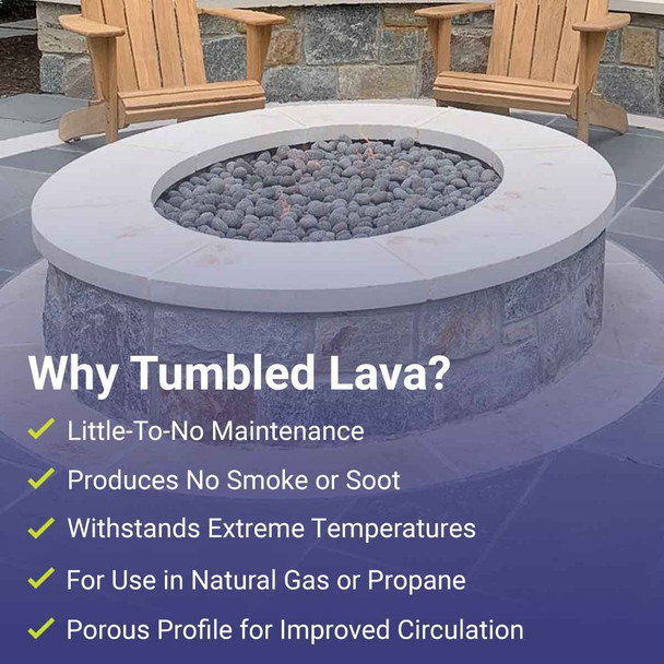 American Fire Products Small Gray Lava Stone (1/2" - 1") - LAVAST-S