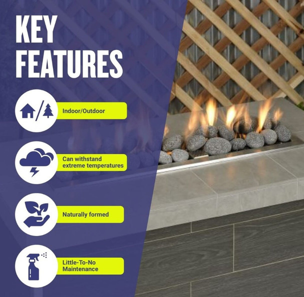 American Fire Products Large Gray Lava Stone (2" - 4") - LAVAST-L