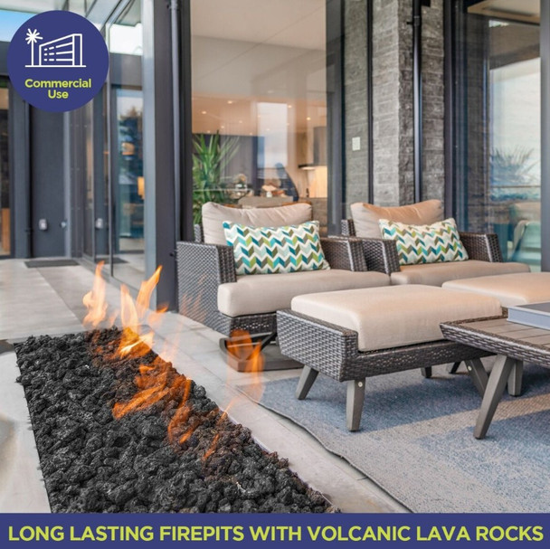 American Fire Products Small Black Lava Rock 40 Pounds - LAVA-S-40