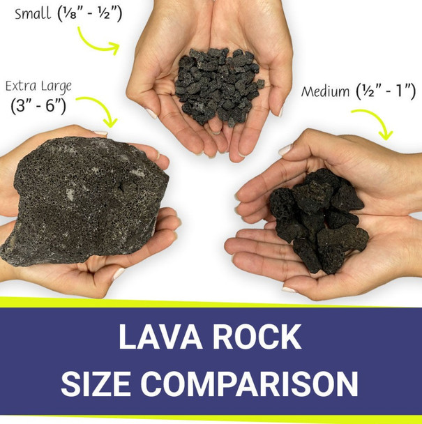 American Fire Products Small Black Lava Rock 40 Pounds - LAVA-S-40
